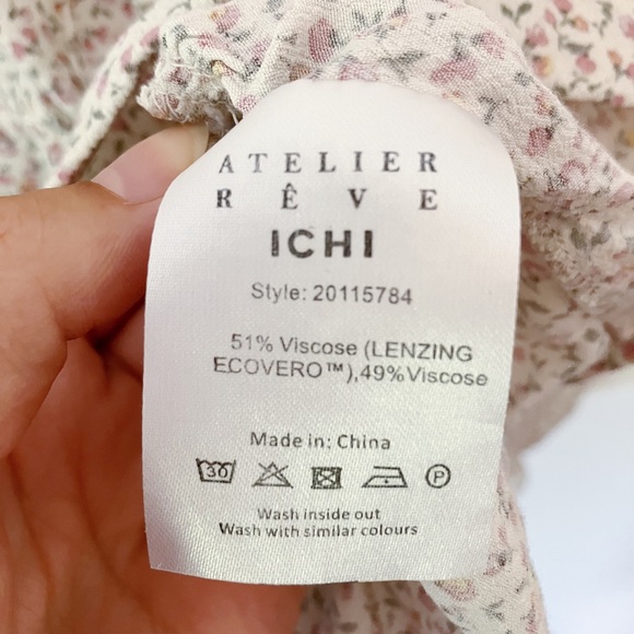 Ichi Atelier Rêve Floral Print Cream Button Down Blouse - Picture 4 of 5